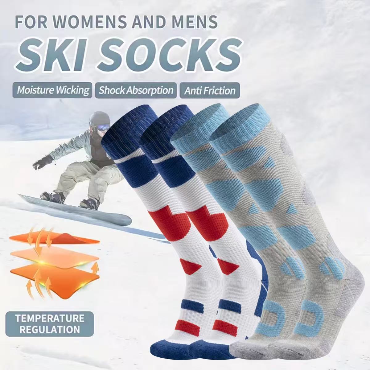 Thermal Sock Winter - جوارب تزلج شتوية حرارية سميكة من