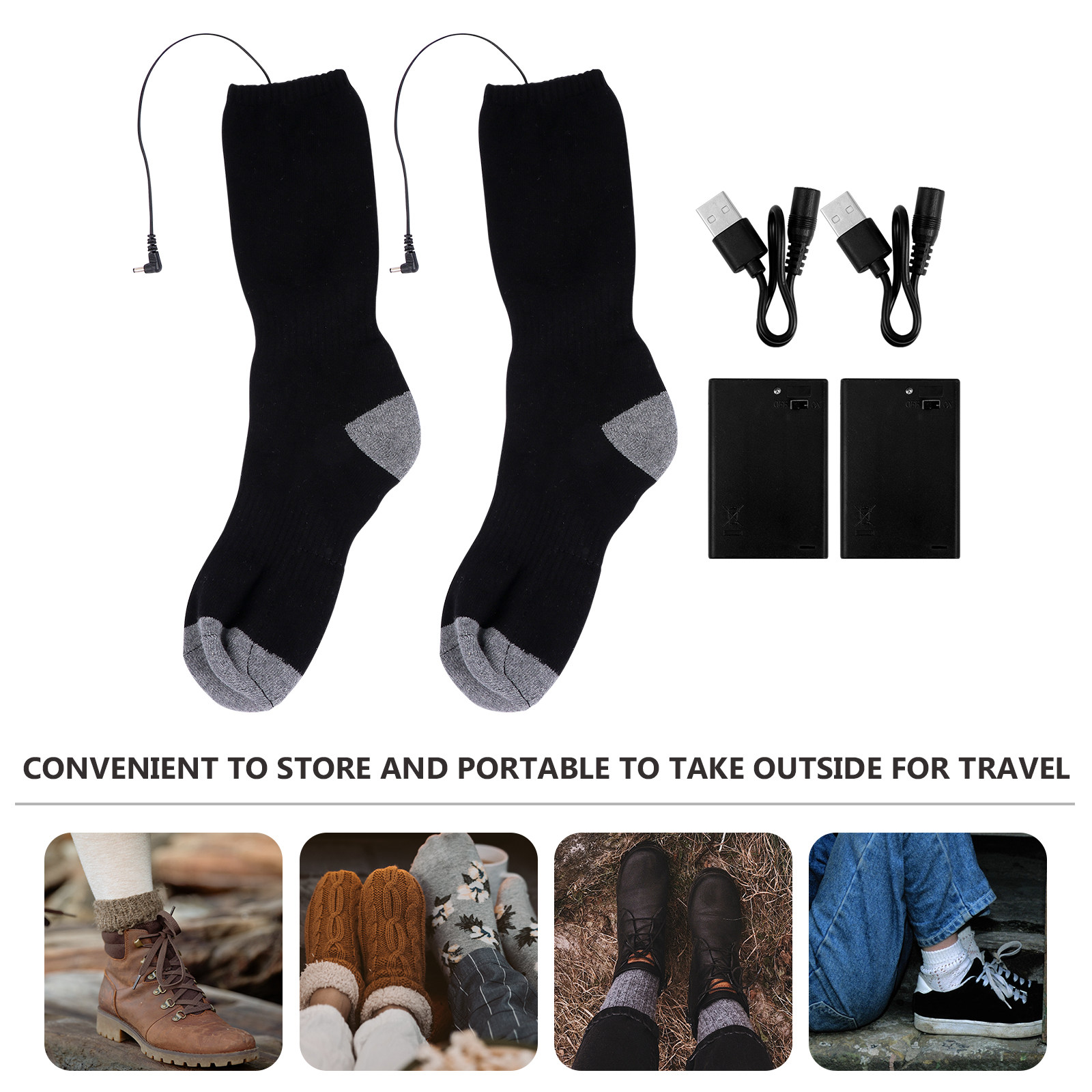 جوارب مدفأة تعمل بالكهرباء عبر - مراجعة Thermal Sock Winter وسعره