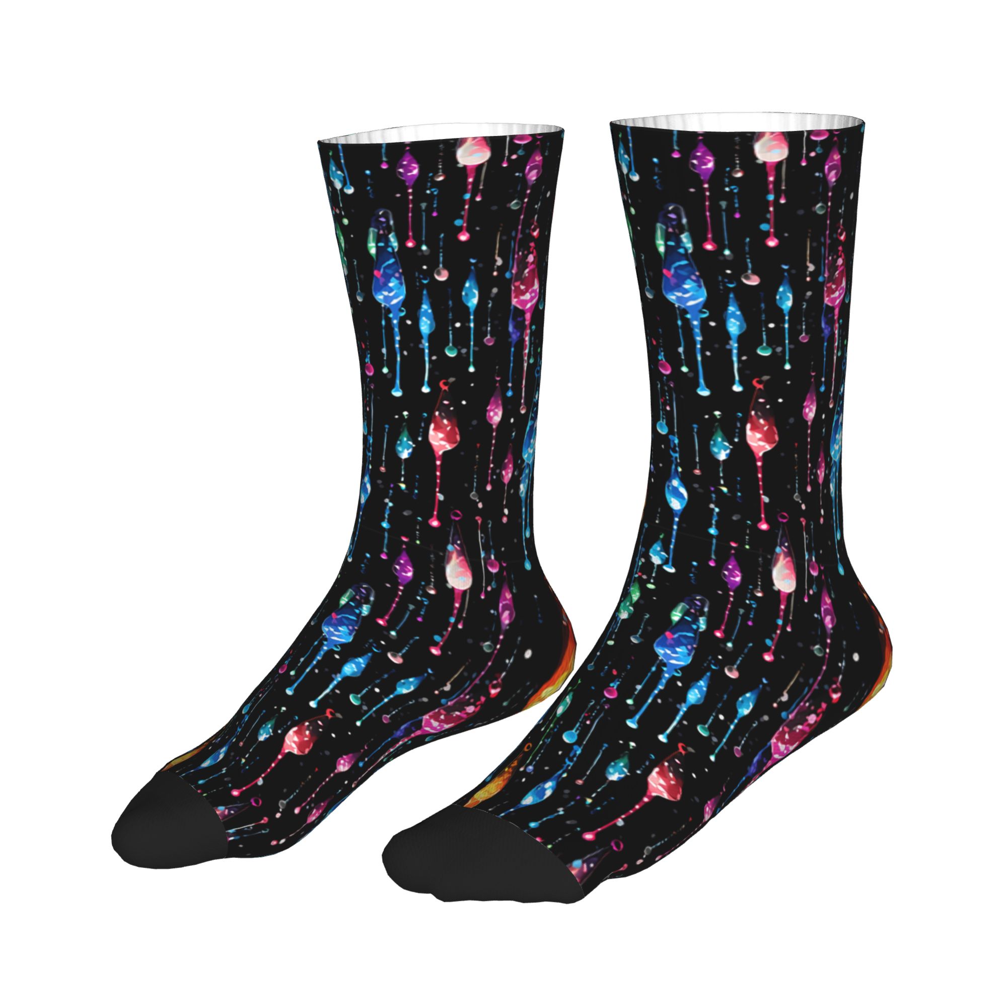 جوارب طويلة بنمط قطرات قوس قزح - مراجعة Dress Sock Men وسعره