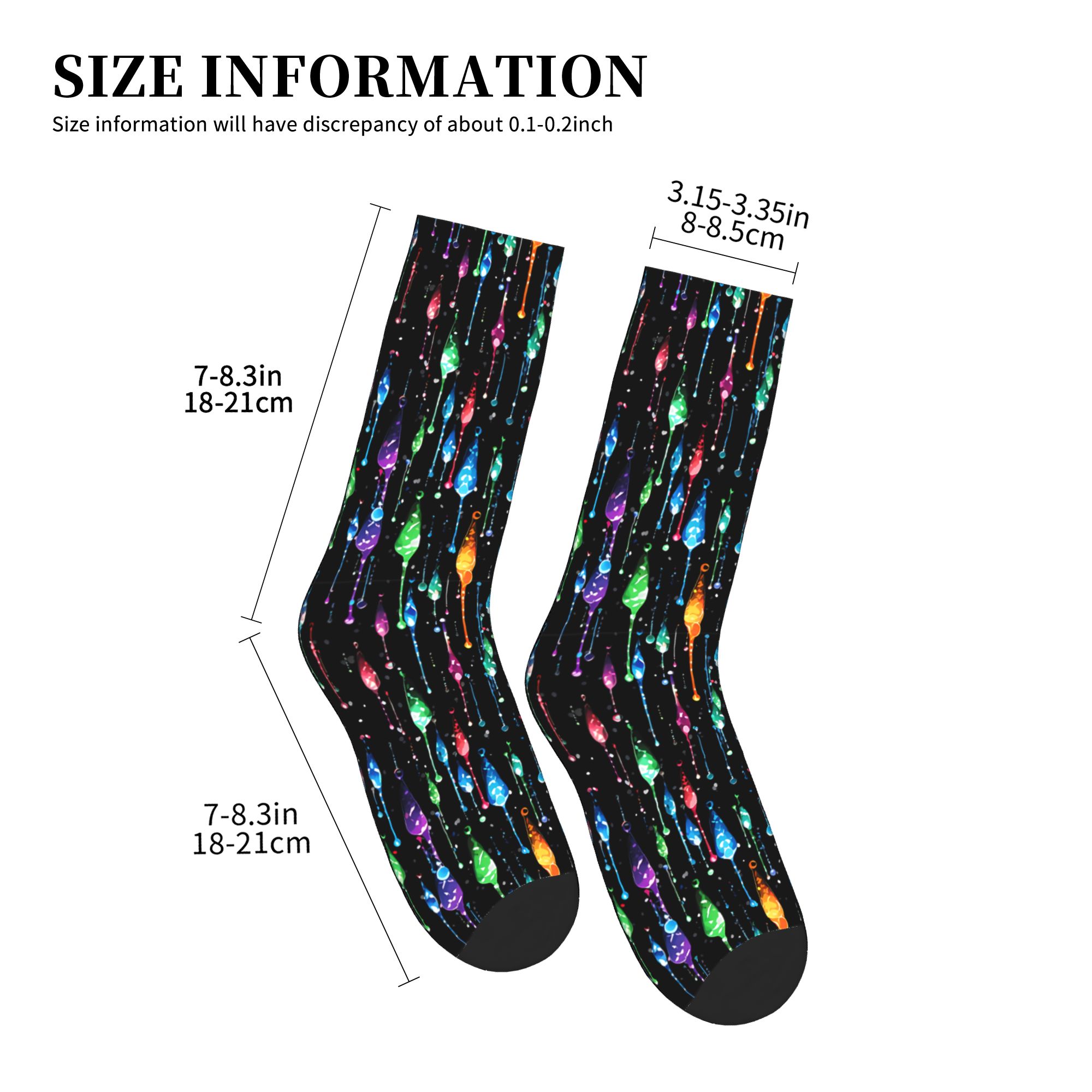 جوارب طويلة بنمط قطرات قوس قزح - مراجعة Dress Sock Men وسعره